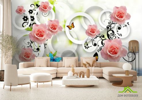 выбрать Фотообои 3д розы Фотообои 3D фотообои: горизонталная, горизонтальная ориентация на стену