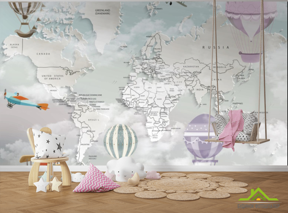 выбрать Фотошпалери 3D дитяча карта Каталог фотошпалер на стіну